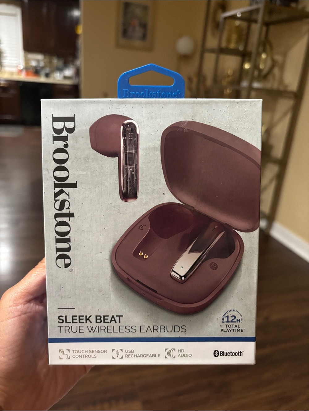 Brookstone Sleek Beat True Wireless Earbuds - Maroon